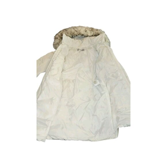 Michael Kors Women's White Winter Zipper BELT Puffer Hooded Coat Jacket Small - Picture 11 of 16